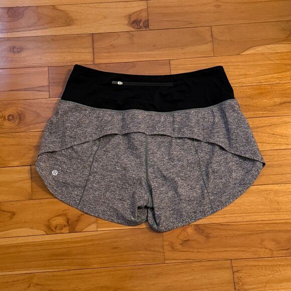 Women Lululemon Speed Up High-Rise Short 4" *Long Heather Lux Multi Black Size 8 - Picture 4 of 10